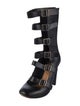 Chloé Leather Cutout Accent Lace-Up Boots