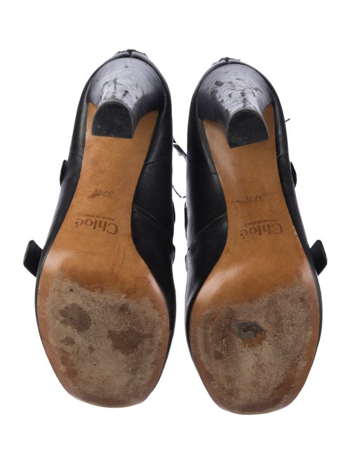Chloé Leather Cutout Accent Lace-Up Boots