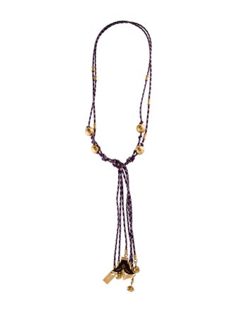 Chloé Cord Janis Beaded Tie Necklace