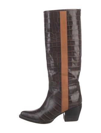 Chloé Leather Animal Print Boots