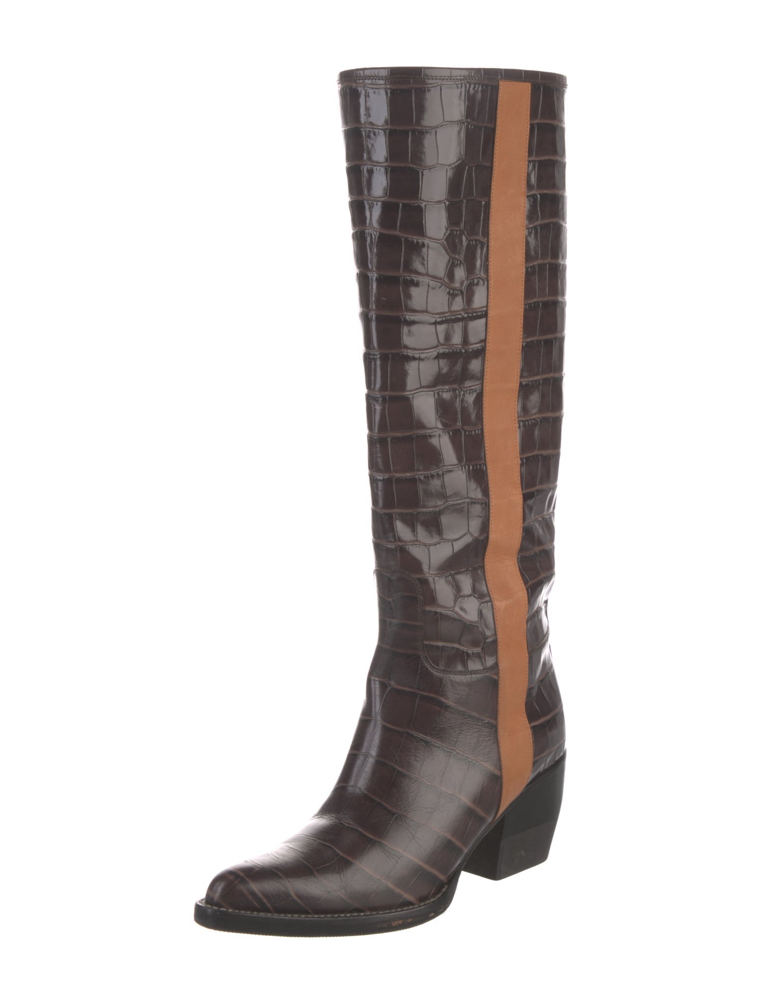 Chloé Leather Animal Print Boots