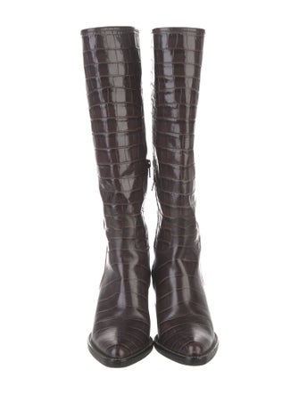 Chloé Leather Animal Print Boots