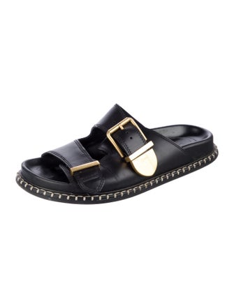 Chloé Leather Whipstitch Trim Slides