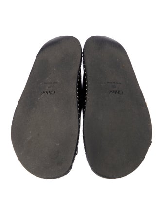 Chloé Leather Whipstitch Trim Slides