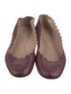 Chloé Leather Scalloped Accent Ballet Flats
