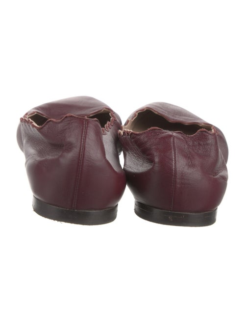 Chloé Leather Scalloped Accent Ballet Flats