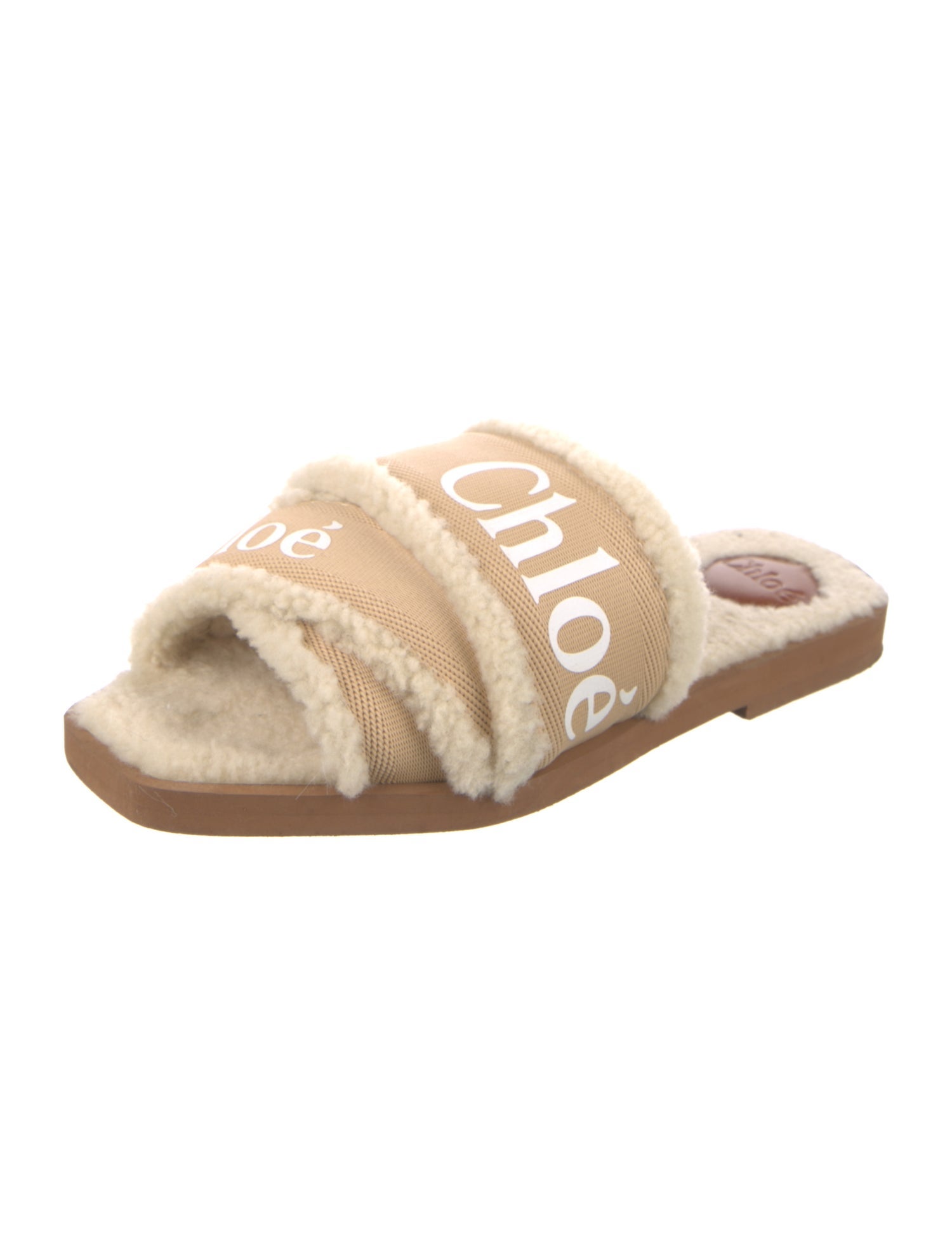 Chloé Shearling Printed Slides