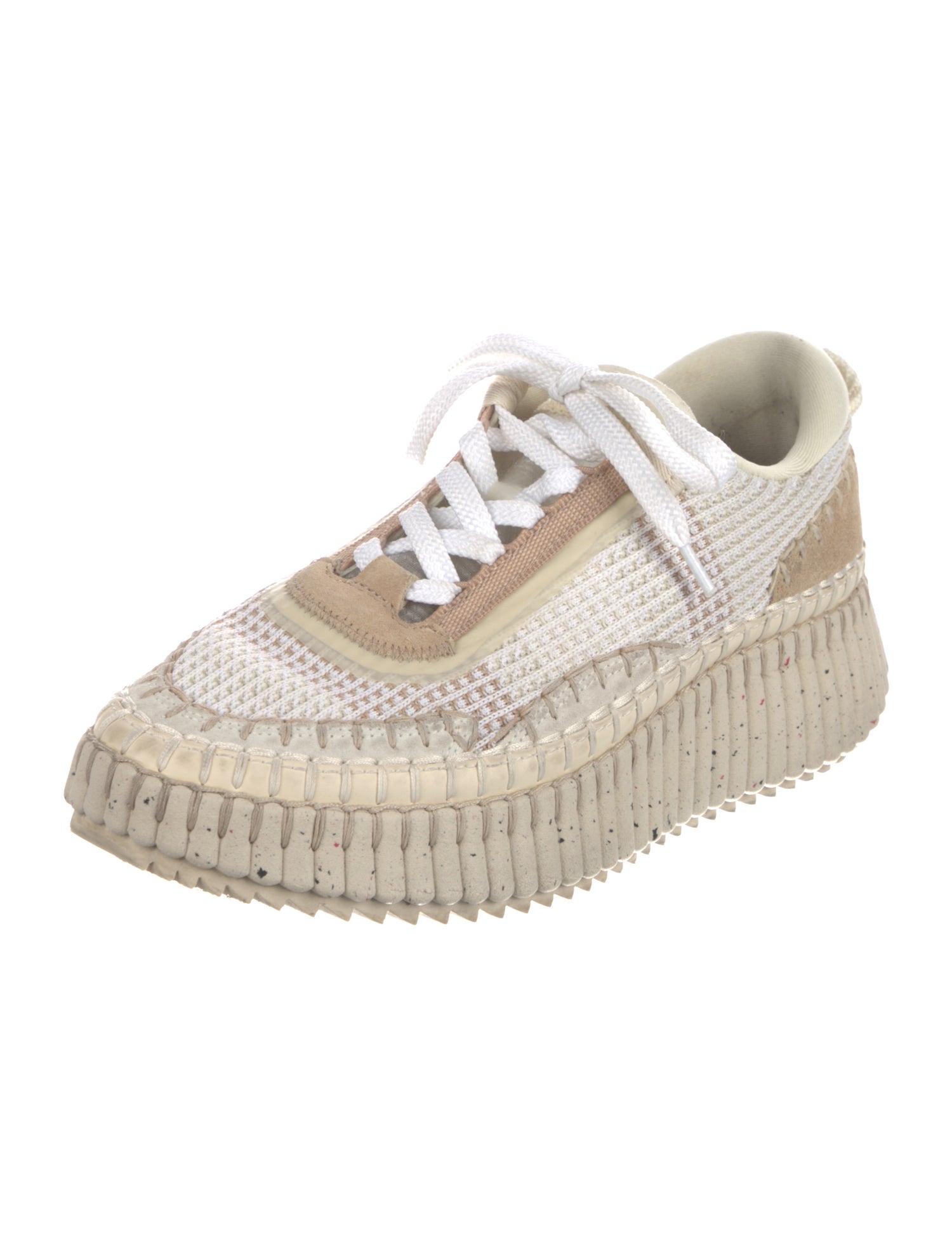 Chloé Colorblock Pattern Mesh Accents Sneakers