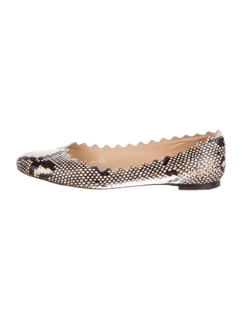 Chloé Embossed Leather Animal Print Ballet Flats