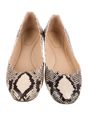 Chloé Embossed Leather Animal Print Ballet Flats