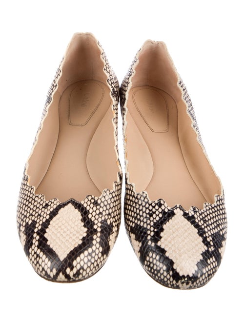 Chloé Embossed Leather Animal Print Ballet Flats