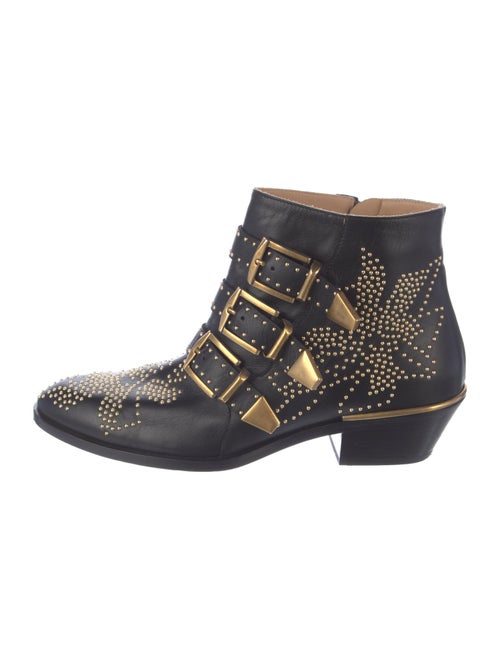 Chloé Leather Studded Accents Western Boots