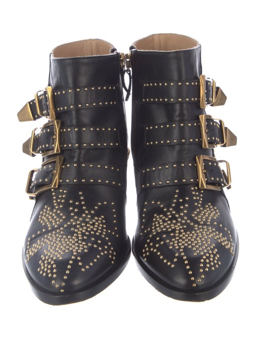 Chloé Leather Studded Accents Western Boots