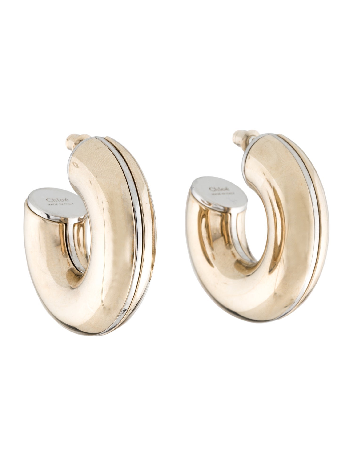 Chloé Two-Tone Nancy Hoop Earrings