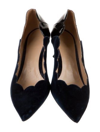 Chloé Suede Scalloped Accent Pumps