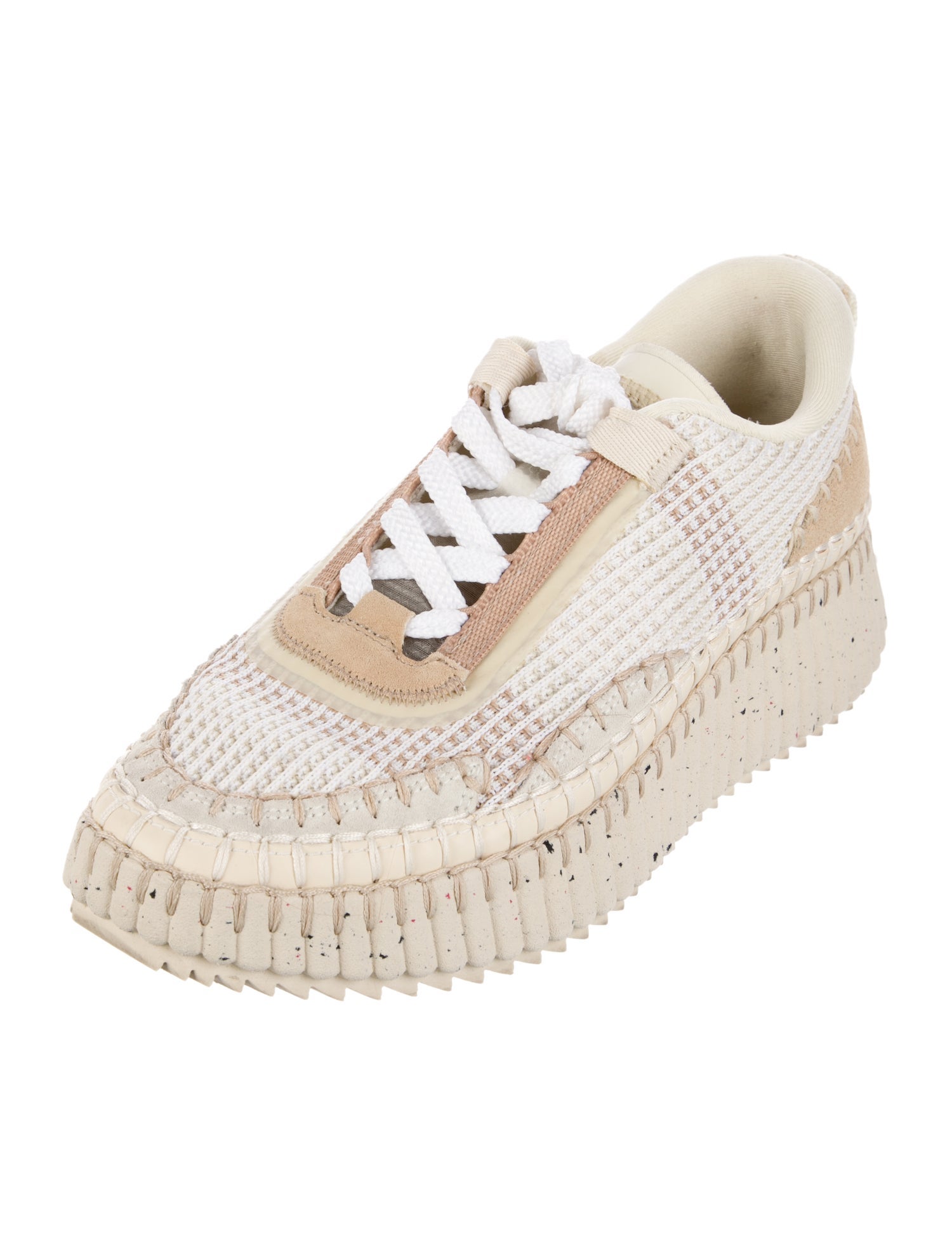 Chloé Colorblock Pattern Mesh Accents Sneakers