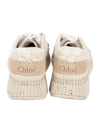 Chloé Colorblock Pattern Mesh Accents Sneakers