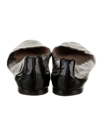 Chloé Patent Leather Scalloped Accent Ballet Flats