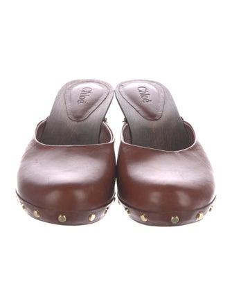 Chloé Leather Studded Accents Mules