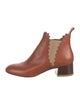 Chloé Leather Scalloped Accent Chelsea Boots