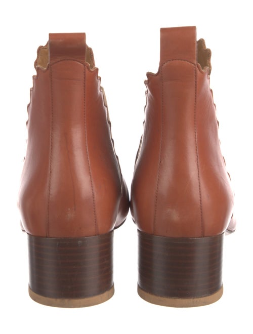 Chloé Leather Scalloped Accent Chelsea Boots