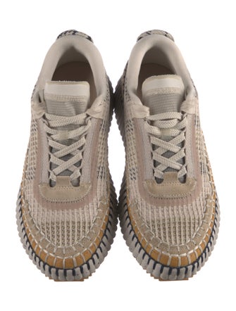 Chloé Plaid Print Whipstitch Trim Espadrille Sneakers