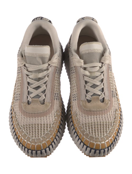 Chloé Plaid Print Whipstitch Trim Espadrille Sneakers