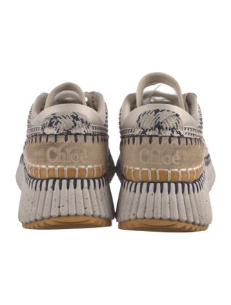 Chloé Plaid Print Whipstitch Trim Espadrille Sneakers