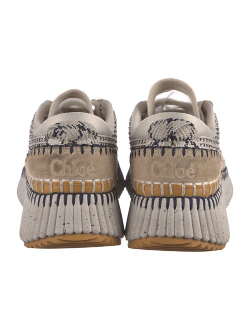 Chloé Plaid Print Whipstitch Trim Espadrille Sneakers