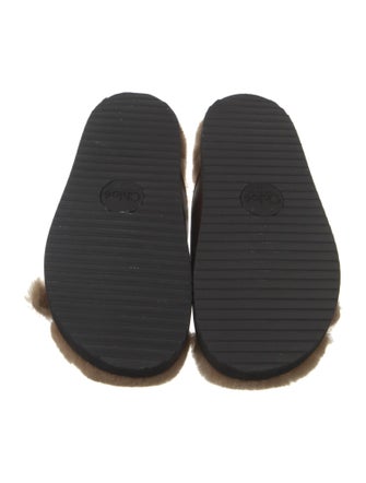 Chloé Leather Fur Trim Slides