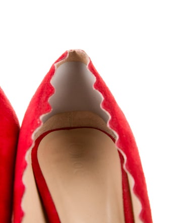 Chloé Suede Scalloped Accent Pumps