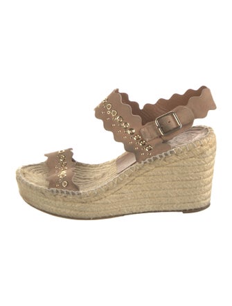 Chloé Suede Studded Accents Espadrilles
