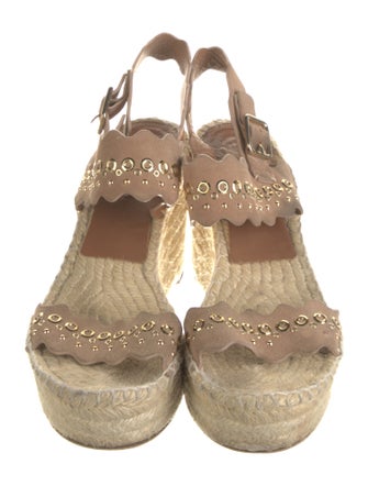 Chloé Suede Studded Accents Espadrilles