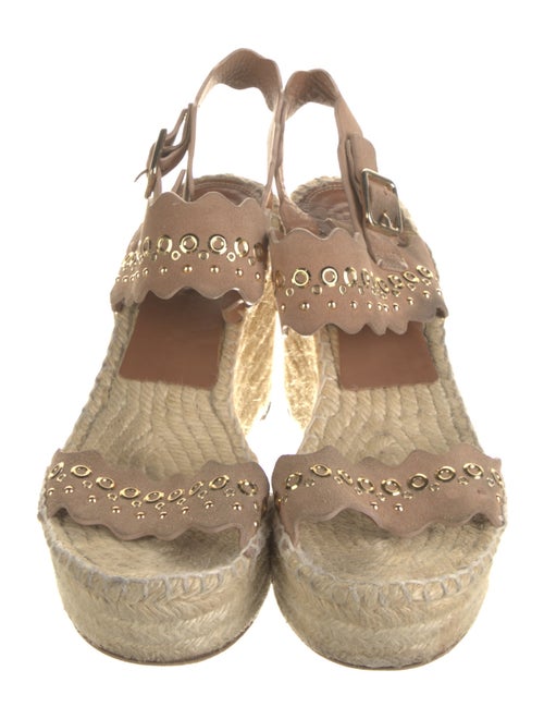 Chloé Suede Studded Accents Espadrilles