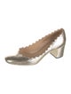 Chloé Leather Scalloped Accent Pumps