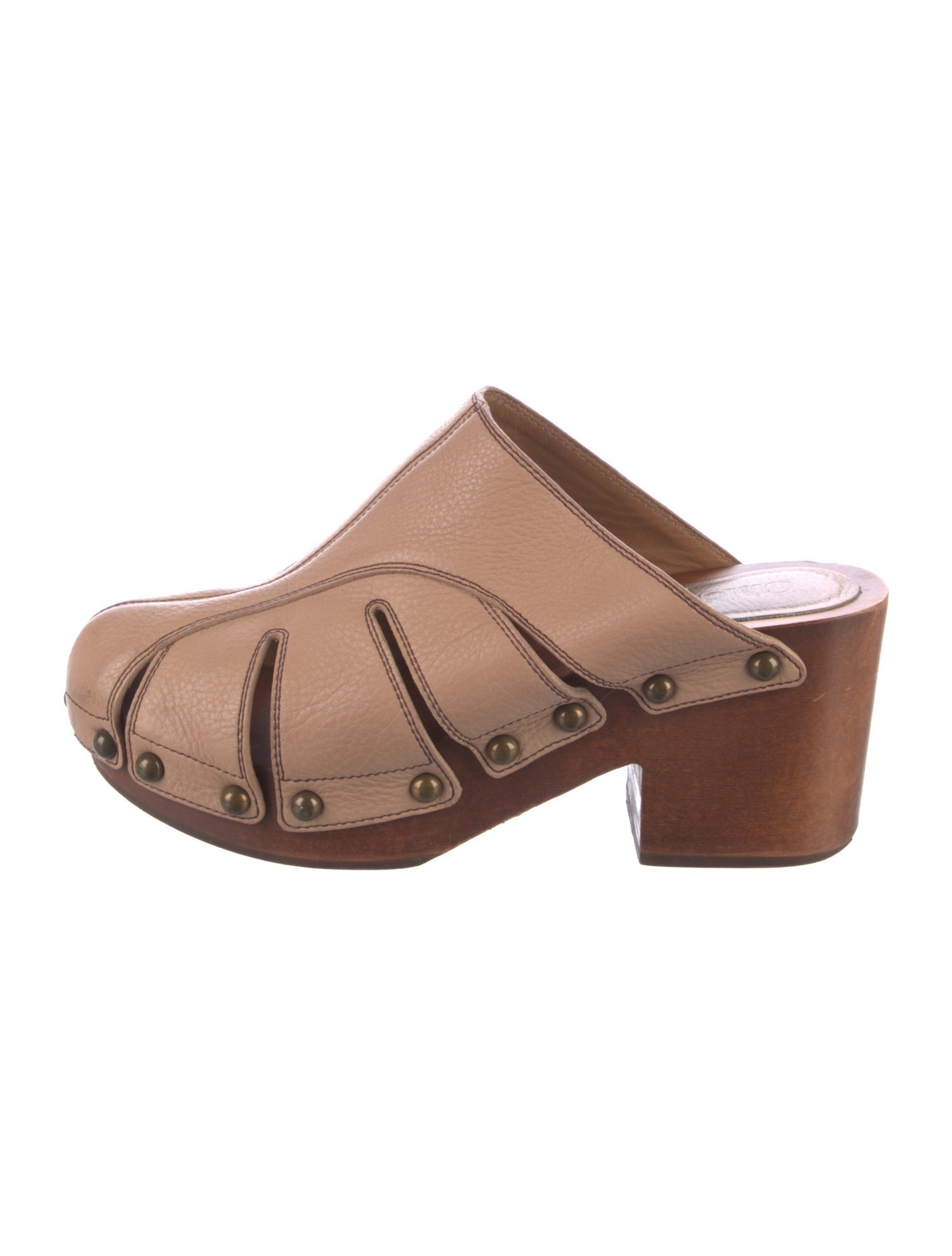 Chloé Leather Cutout Accent Mules