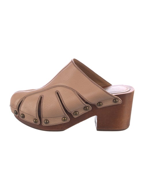 Chloé Leather Cutout Accent Mules