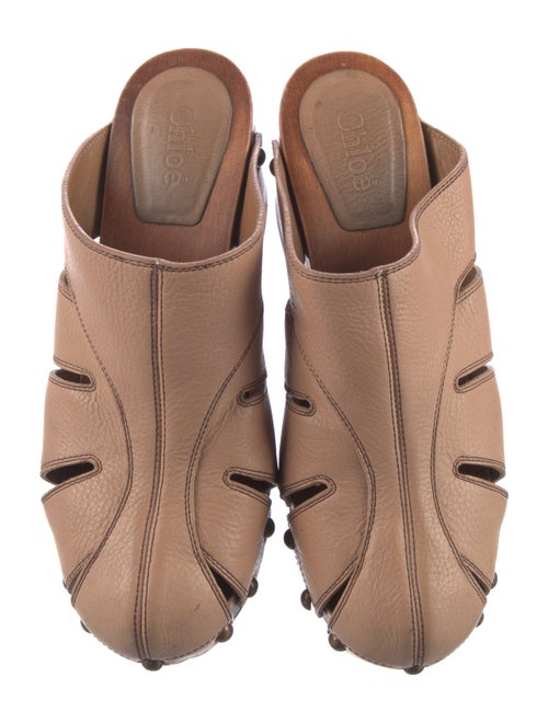 Chloé Leather Cutout Accent Mules