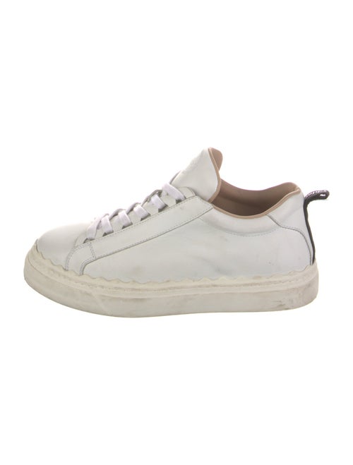 Chloé Leather Scalloped Accent Sneakers
