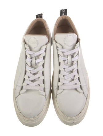 Chloé Leather Scalloped Accent Sneakers