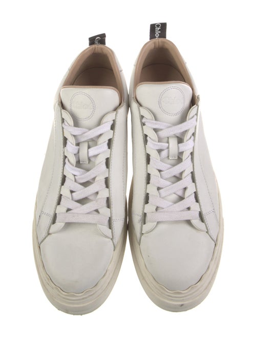 Chloé Leather Scalloped Accent Sneakers