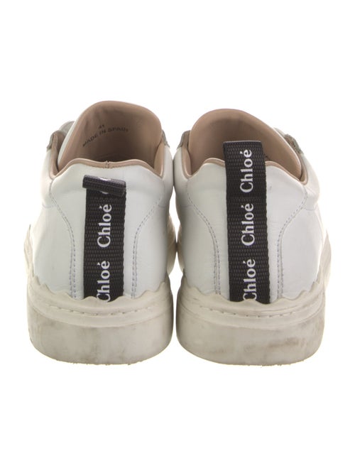 Chloé Leather Scalloped Accent Sneakers
