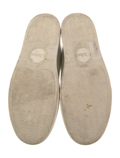 Chloé Leather Scalloped Accent Sneakers