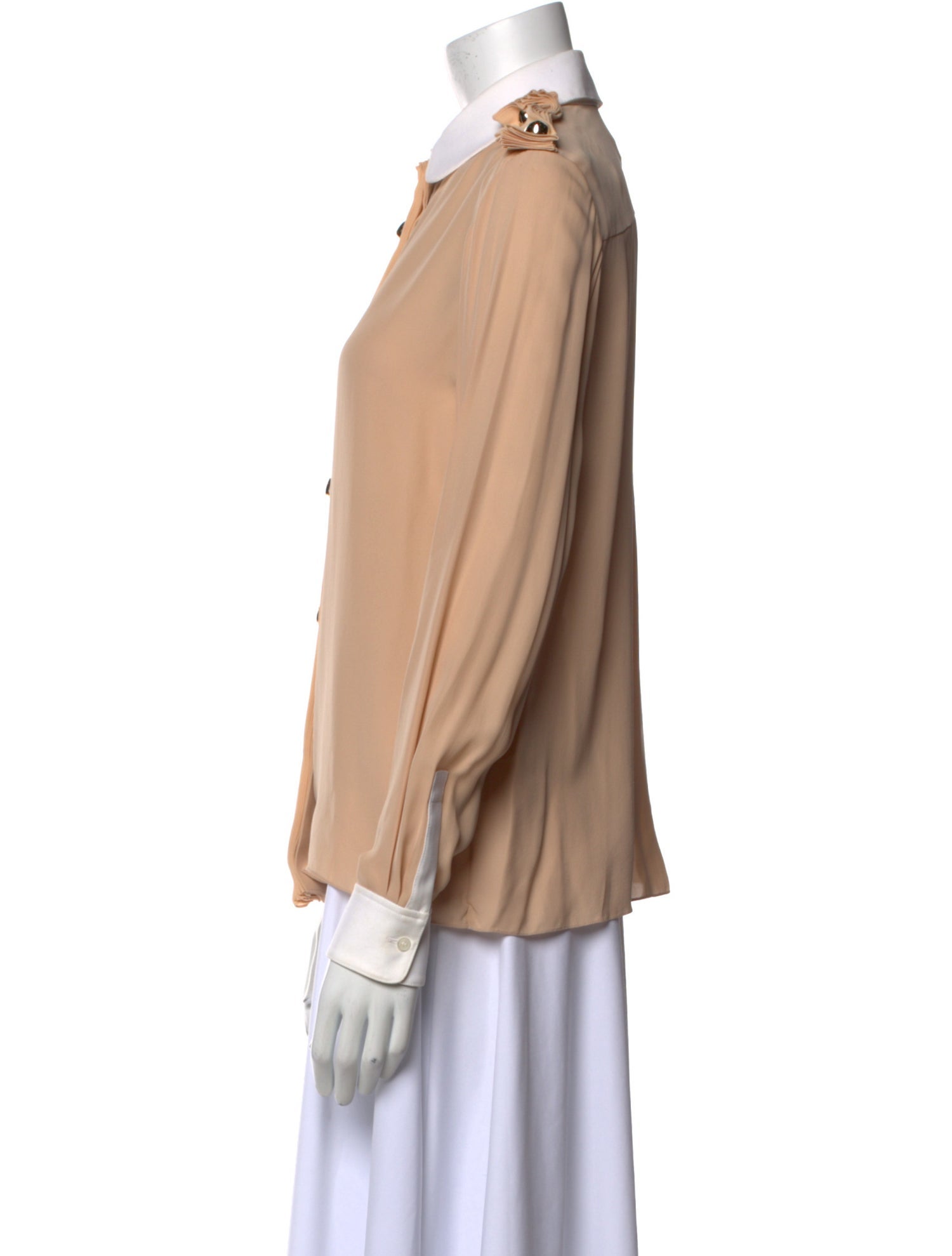 Chloé Silk Long Sleeve Button-Up Top