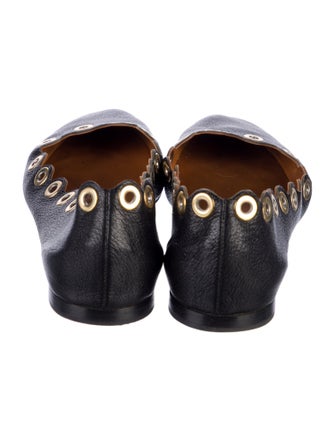Chloé Leather Eyelet Trim Ballet Flats