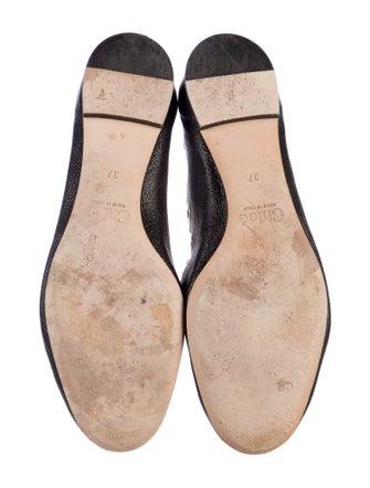 Chloé Leather Eyelet Trim Ballet Flats
