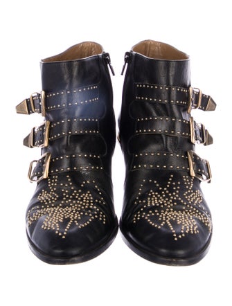 Chloé Leather Studded Accents Boots