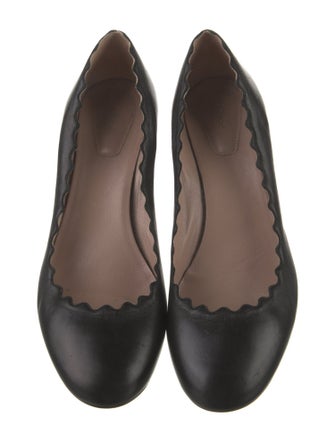 Chloé Leather Scalloped Accent Pumps