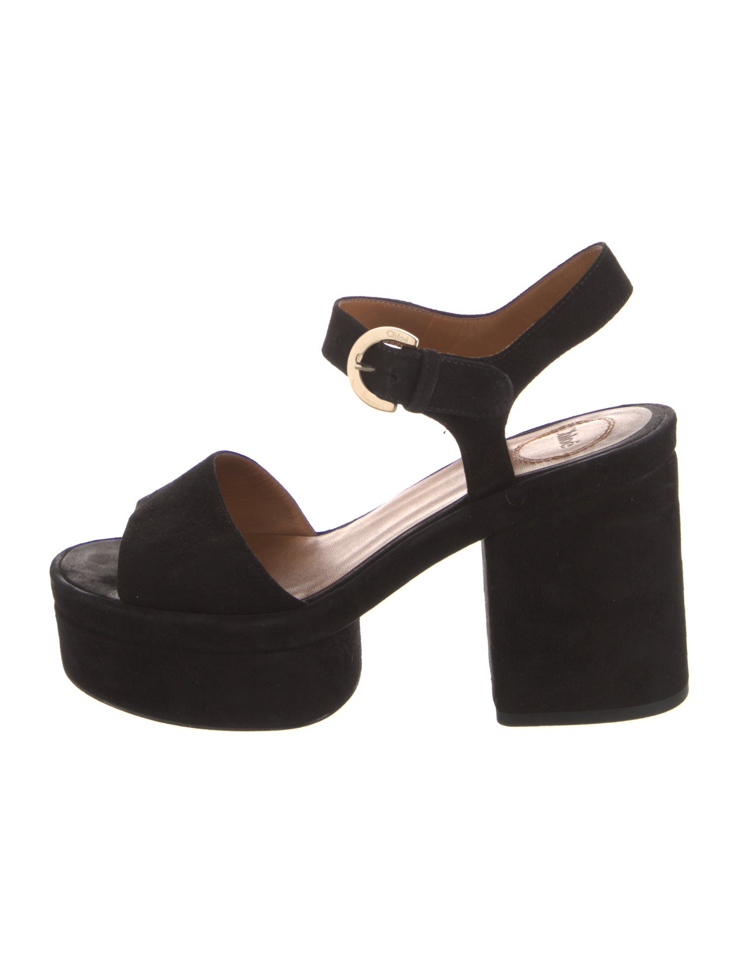 Chloé Suede Cutout Accent Sandals