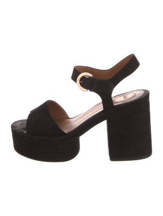 Chloé Suede Cutout Accent Sandals